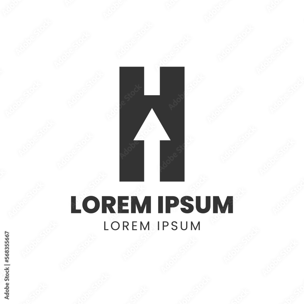A Simple and Modern combination of the letter H and the up arrow in the middle. H letter logo in a bold and minimalistic style. High quality premium logo design vector template. A Simple and Modern combination of the letter H and the up arrow in the middle. H letter logo in a bold and minimalistic style. High quality premium logo design vector template.