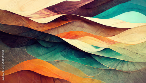 Beautiful Organic abstract gradient wallpaper background header illustration. Generative Ai