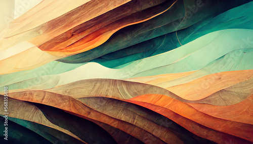Beautiful Organic abstract gradient wallpaper background header illustration. Generative Ai