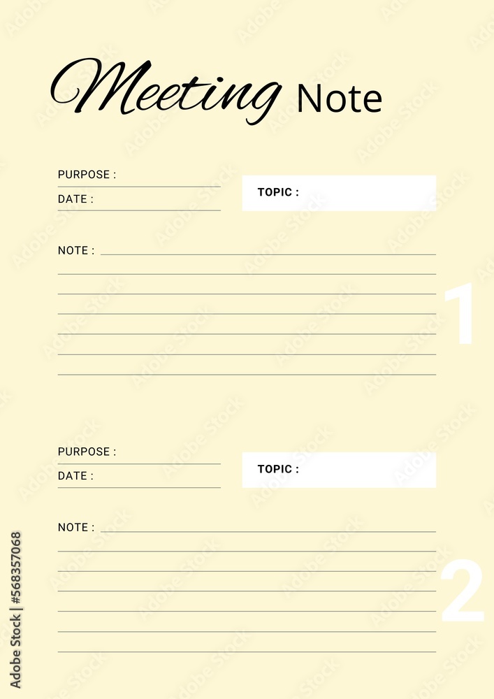 Modern Meeting Note Planner.
Best quality meeting note. Modern Meeting Note Planner.
Best quality meeting note.