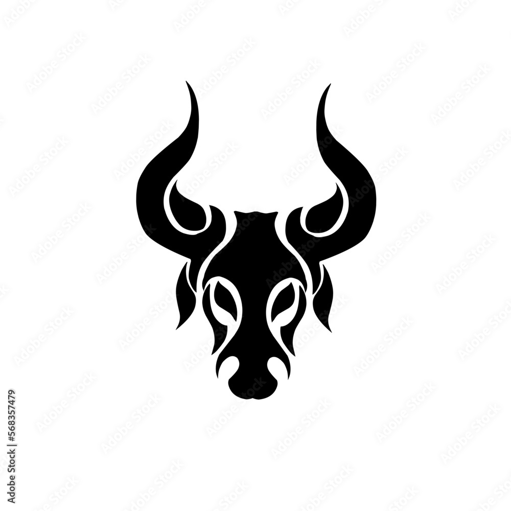 bull head symbol logo with tribal design bull head symbol logo with tribal design