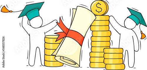 Scholarship, tuition grant, education cost concept