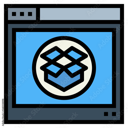 dropbox filled outline icon style photo