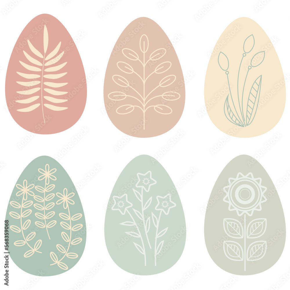 vector set of Easter egg with floral ornament vector set of Easter egg with floral ornament