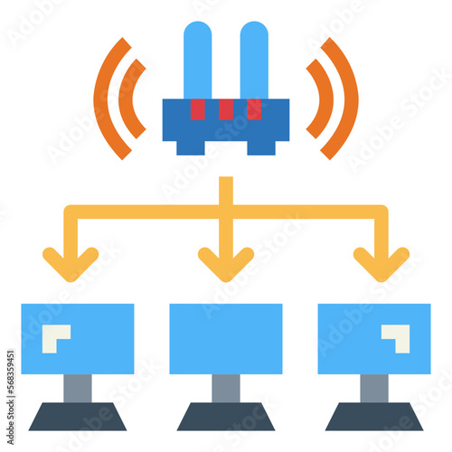 lan flat icon style