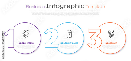 Set line Magic fog or smoke, Ghost and stone. Business infographic template. Vector © Oksana