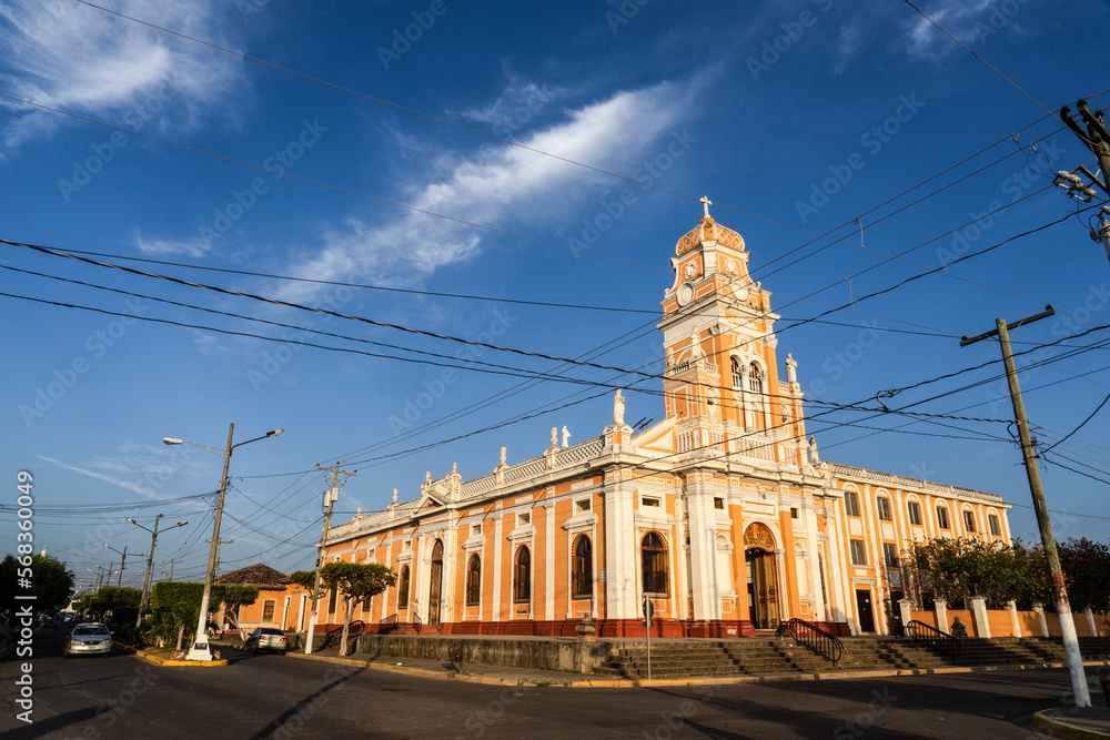 colonial yellow cathedral in central america
