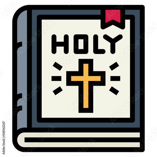 bible filled outline icon style