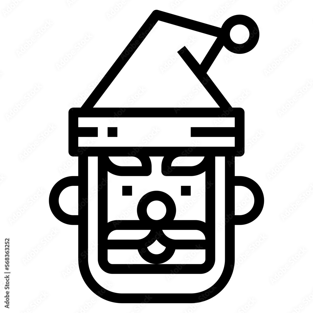 santa claus line icon style santa claus line icon style
