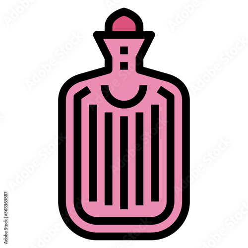 hot water bottle filled outline icon style