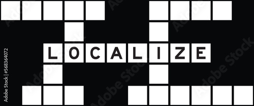 Alphabet letter in word localize on crossword puzzle background