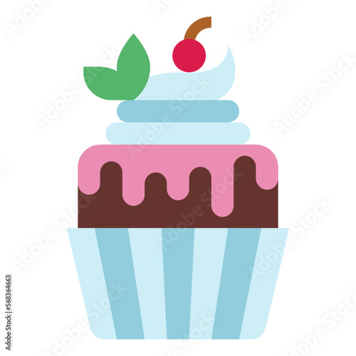 cupcake flat icon style