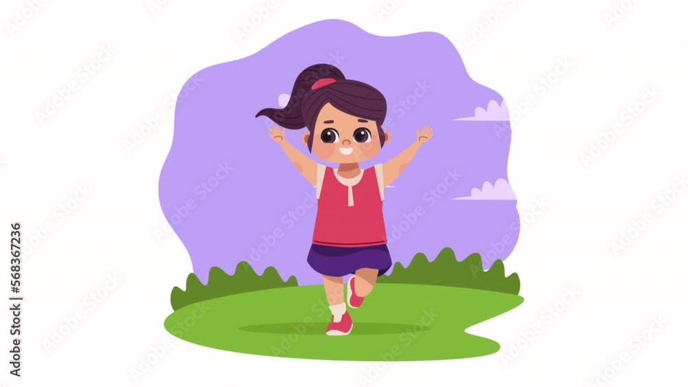 little girl celebrating character animation little girl celebrating character animation
