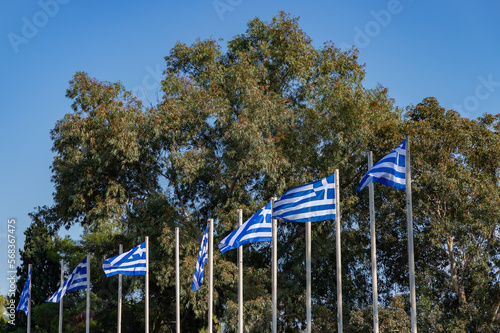 Greek Flags and Trees