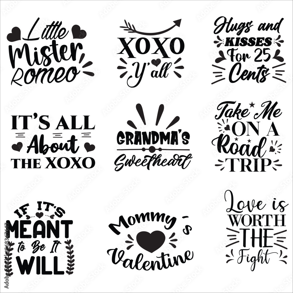 Fototapeta premium love t shirt design bundle