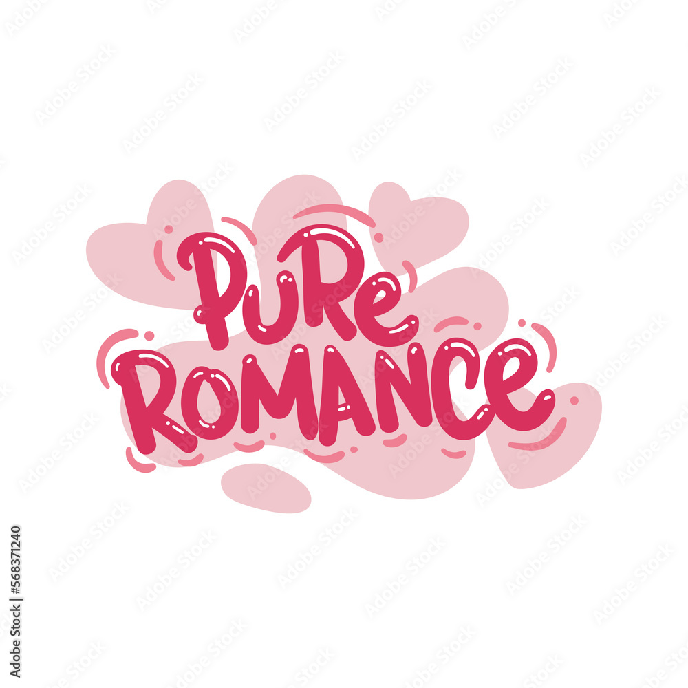 pure romance love people quote typography flat design illustration