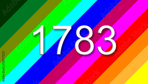 1783 colorful rainbow background year number