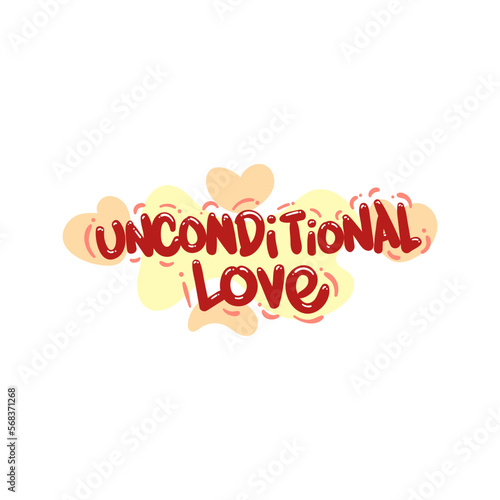 unconditional love people quote typography flat design illustration