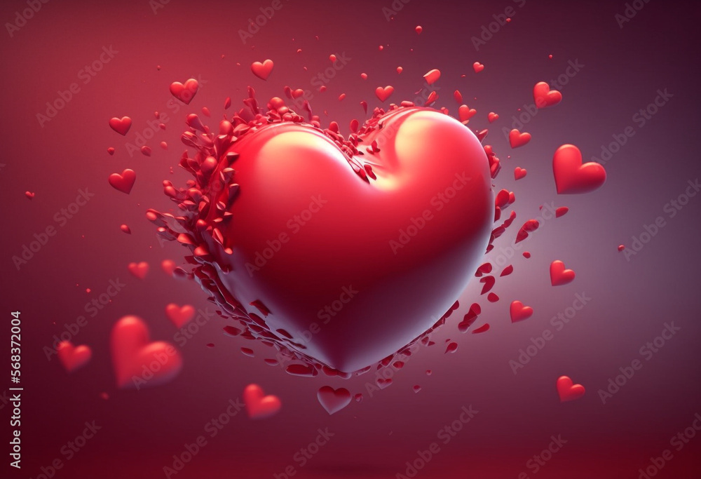 Ai-Generated Render of a Vibrant Red Heart: A Symbol of Real Love, Passion, and Intimacy