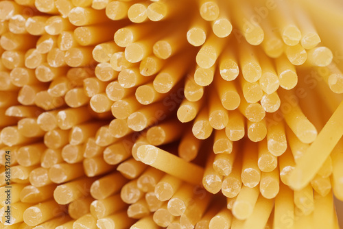 Uncooked Pasta - spaghetti. Close up 