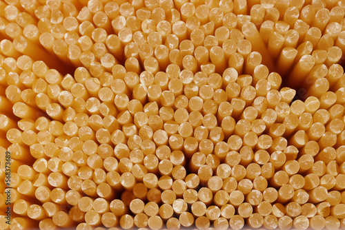 Uncooked Pasta - spaghetti. Close up 