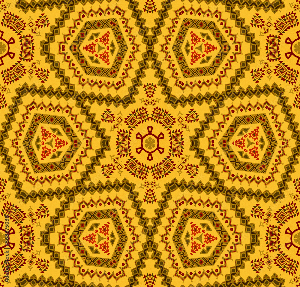 Colored African pattern - Textured and seamless pattern, illustration Colored African pattern - Textured and seamless pattern, illustration