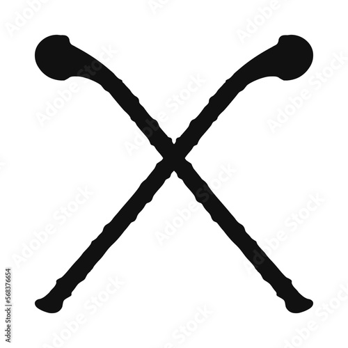 Irish Shillelagh Crossed Sticks Silhouette Icon