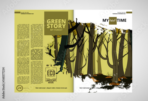 Vector brochure flyer design layout template, use for printing or e-book. Green energy and eco concept.