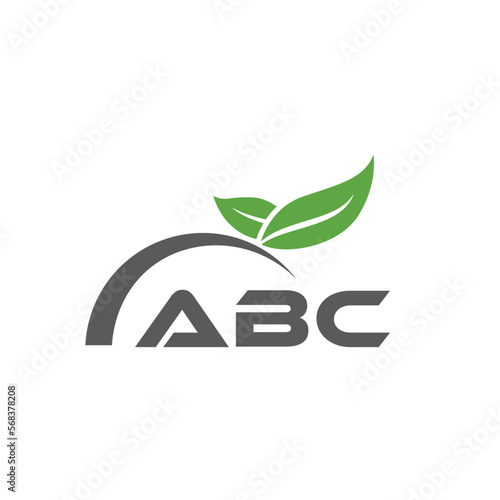 ABC letter nature logo design on white background. ABC creative initials letter leaf logo concept. ABC letter design.