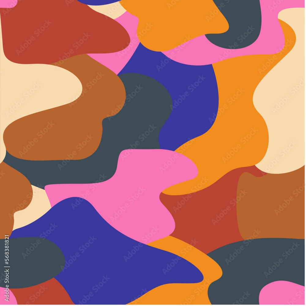 Seamless Pattern organic shapes. Abstract seamless pattern. Abstract print with geometric spots. Chaotic liquid shapes. Colorful background of camouflage print. Vector background with spots. Seamless Pattern organic shapes. Abstract seamless pattern. Abstract print with geometric spots. Chaotic liquid shapes. Colorful background of camouflage print. Vector background with spots.