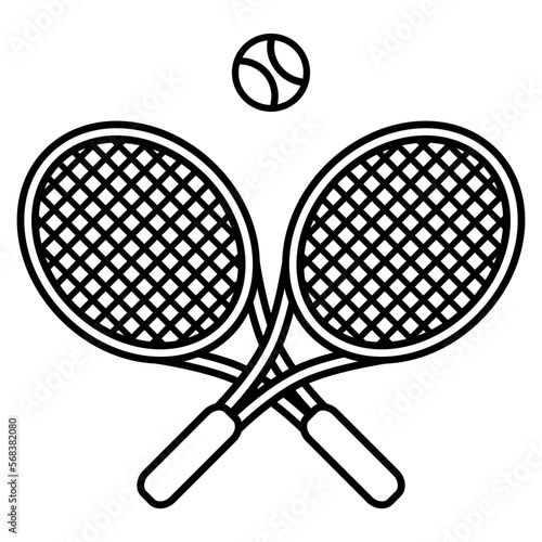 tennis racket and ball icon illustration