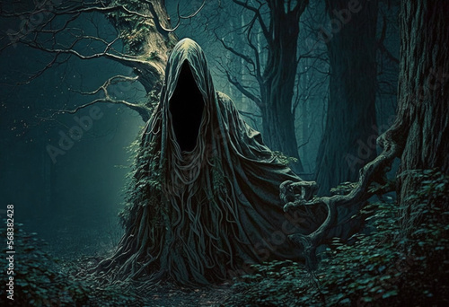 Canvas-taulu A Chilling AI-Generated Render of a Supernatural Forest Haunting: A Menacing App