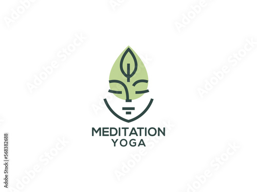 meditation yoga logo design vector template