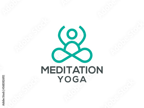 meditation yoga logo design vector template
