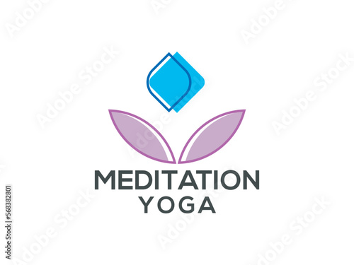 meditation yoga logo design vector template