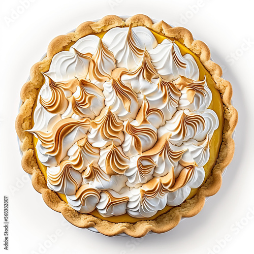 Lemon Meringue Pie on a Whi...