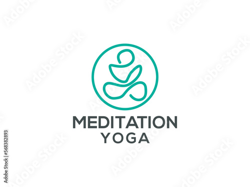 meditation yoga logo design vector template