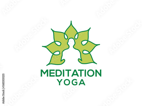 meditation yoga logo design vector template