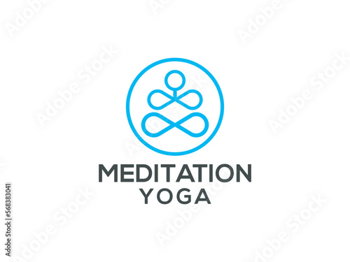 meditation yoga logo design vector template