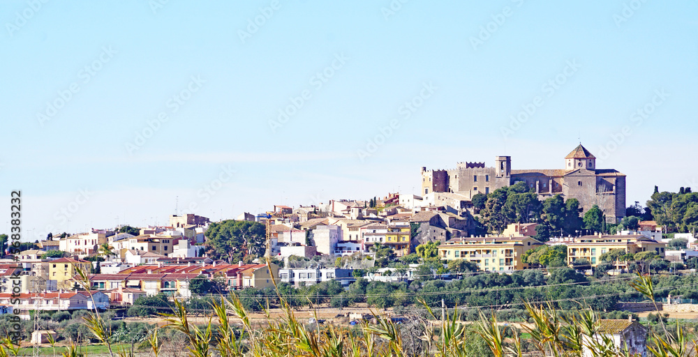 Panoramic of the town of Altafulla, Tarragona, Catalonia, Spain, Europe
