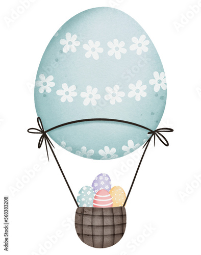 Hot air balloon watercolor