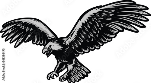 
illustration vector graphic of flying eagle mascot good for logo sport ,t-shirt ,logo	
