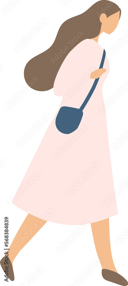 Woman walking simple faceless silhouette illustration Woman walking simple faceless silhouette illustration