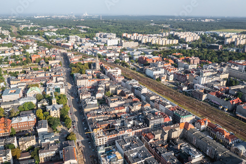 Aerial drone photo of Katowice city, Silesia region of Poland photo