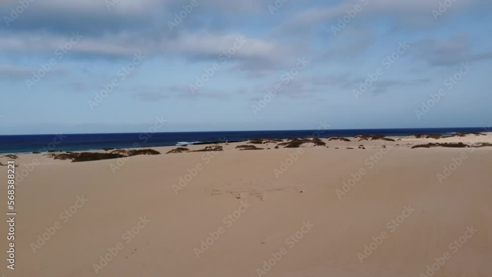 Aerial view of the sandy desert and landscape of Fuerteventura. Native video shot with DJI professional drone. Aerial view of the sandy desert and landscape of Fuerteventura. Native video shot with DJI professional drone.