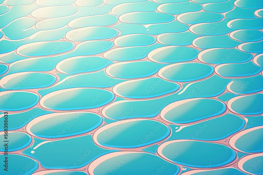 Fototapeta premium Background image The background of the swimming pool bottom has waves and ripples. Summertime setting surface of the water's texture. Generative AI