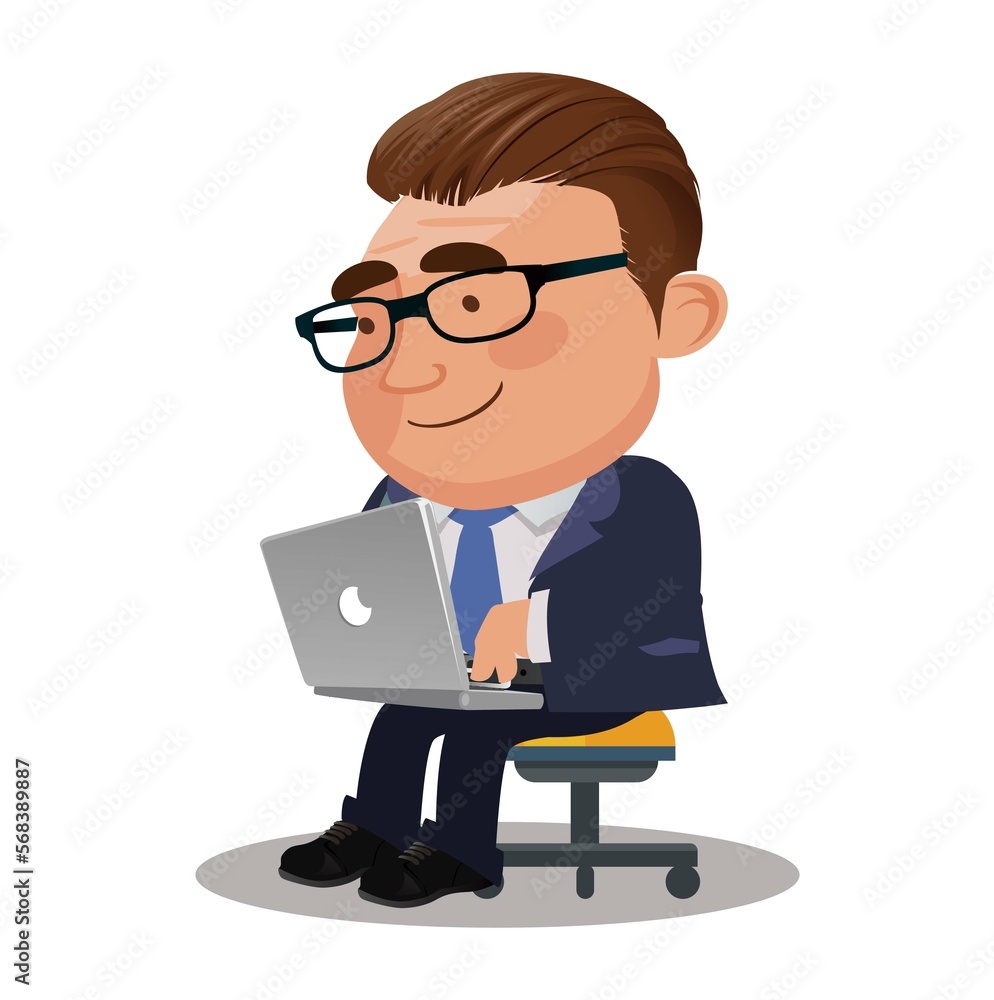 business people sit in a chair. freelancer working remotely from his laptop business people sit in a chair. freelancer working remotely from his laptop