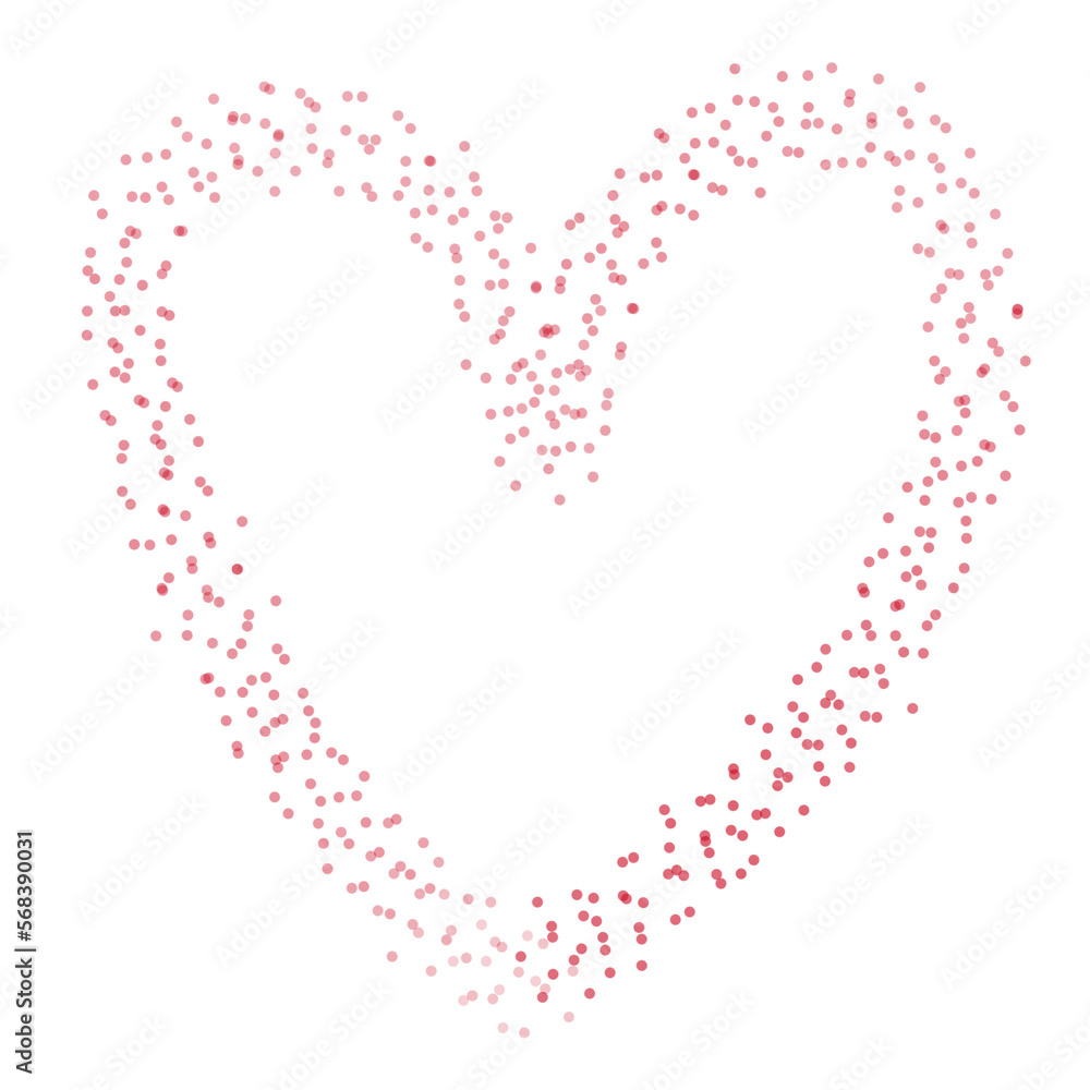 Lines Red Heart doodle isolated
