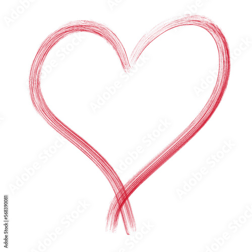Red Heart doodle isolated