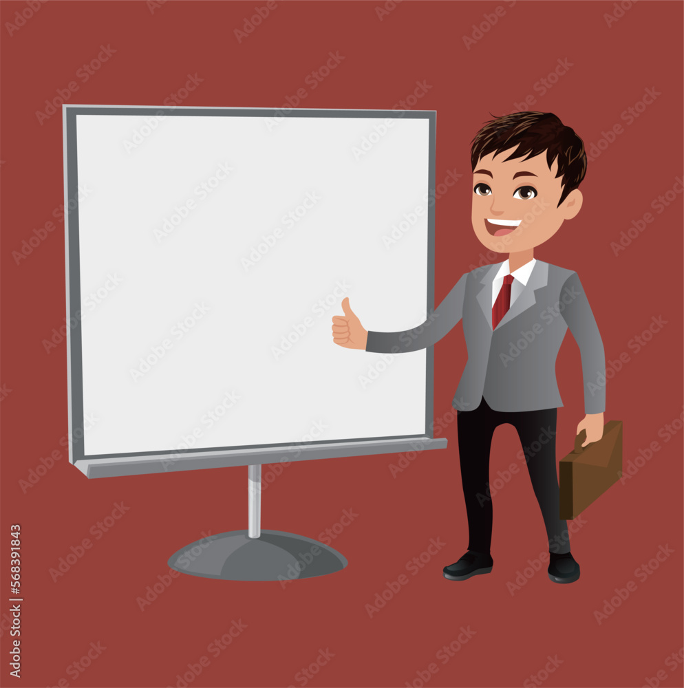 Business people on presentation character vector design Business people on presentation character vector design